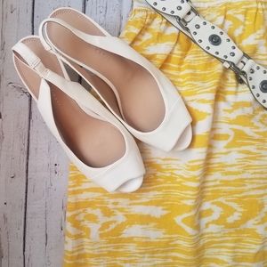 White peep toe heels